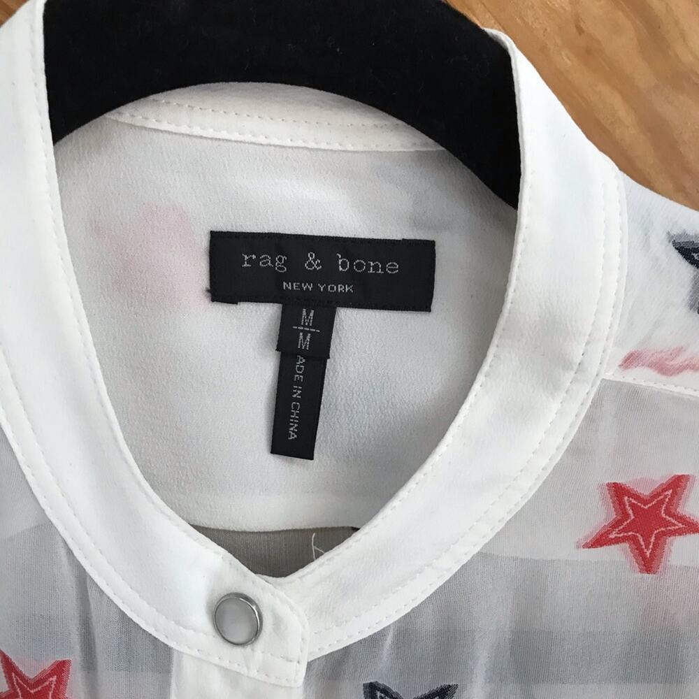 Rag & Bone Star Print Silk Shirt Dress - Picture 5 of 6